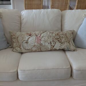 Pottery Barn Seashell Print Lumbar Pillow